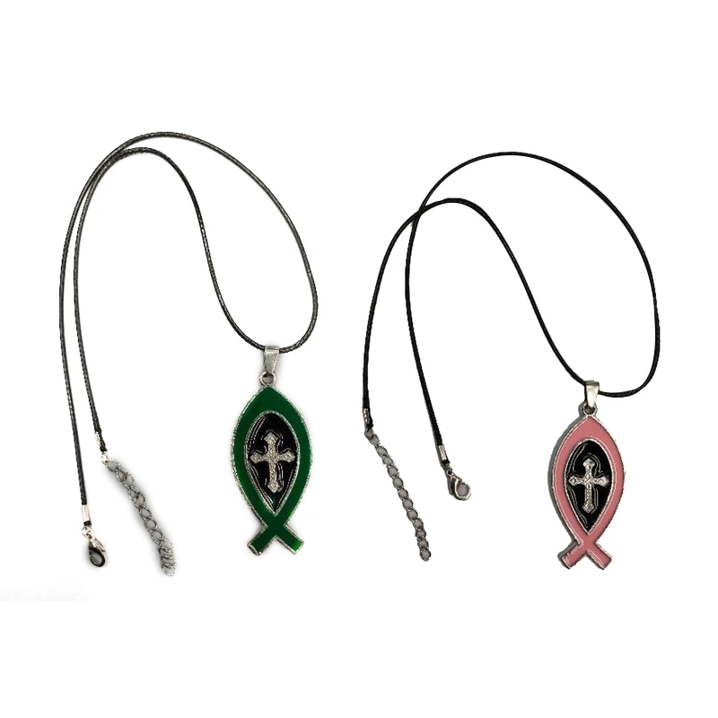 Double Side Cross Necklace Metal Catholic Pendant Religious Hanging Ornament for Women Men Birthday Holy Gift Supplies Accessory |