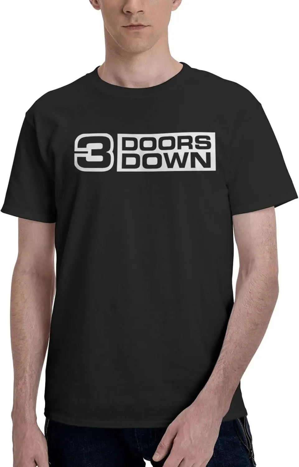 GERRIT Strange Music Черная повседневная мужская футболка с круглым вырезом и короткими