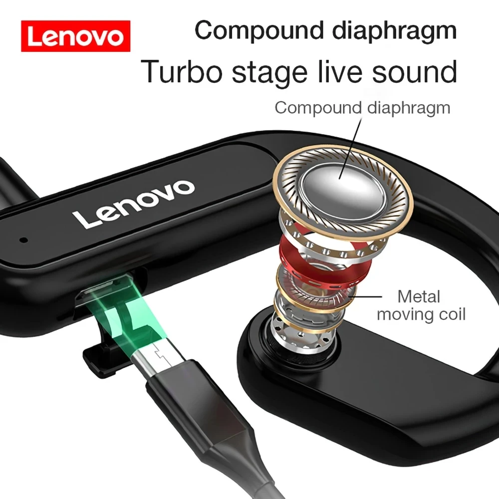 Оригинальные Bluetooth-наушники Lenovo X3 с костной проводимостью, беспроводные наушники, не вкладыши, водонепроницаемая гарнитура с микрофоном дл.
