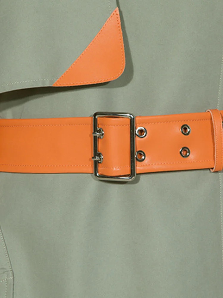 Тренчкот LGRQ женский со шнуровкой модный дизайнерский элегантный контрастный