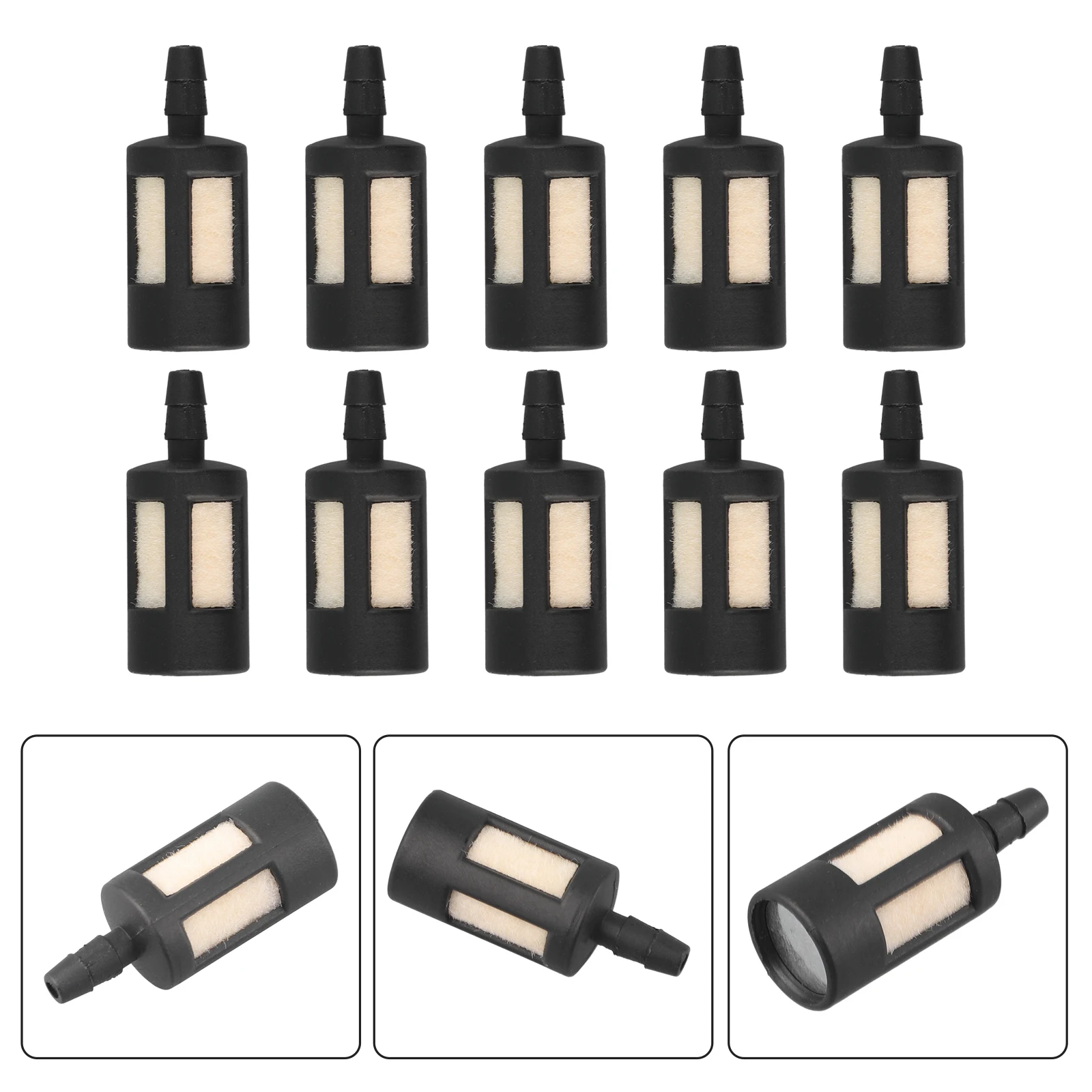 

10pcs General Fuel Filters Fits 1/8" For Gasoline Machinery Grass For Chainsaw Blowers Trimmers Chainsaw Carburetor Garden Tools