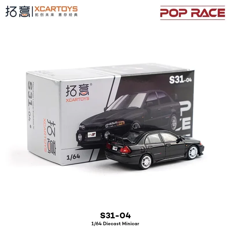 Фото Xcartoys x POP RACE 1:64 Черные литые модели автомобилей Lancer Evolution IV №3