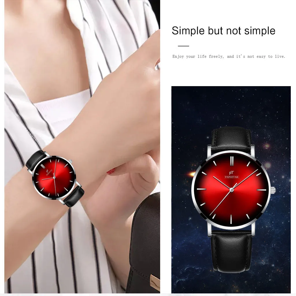 

Watch Creative Student Watch Ladies Men's Female Fashion Watch Models Women's Watch Men Hand Band Watch Black
