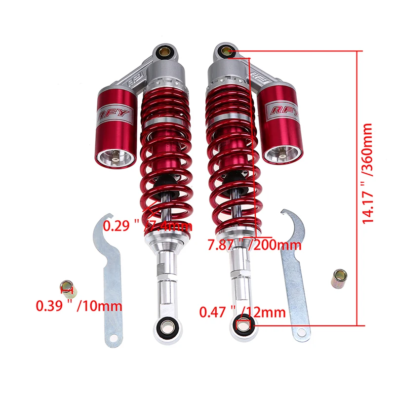 Задние амортизаторы для мотоциклов Honda, Yamaha, Suzuki, BMW, 360 мм, мотоаксессуары (art.: 3920dc9d02f95) - 3920dc9d02f95