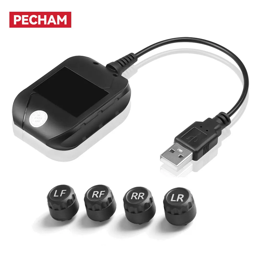 

PECHAM Android TPMS for Car Radio DVD Player Tire Pressure Monitoring System Spare Tyre Internal External Sensor USB TMPS
