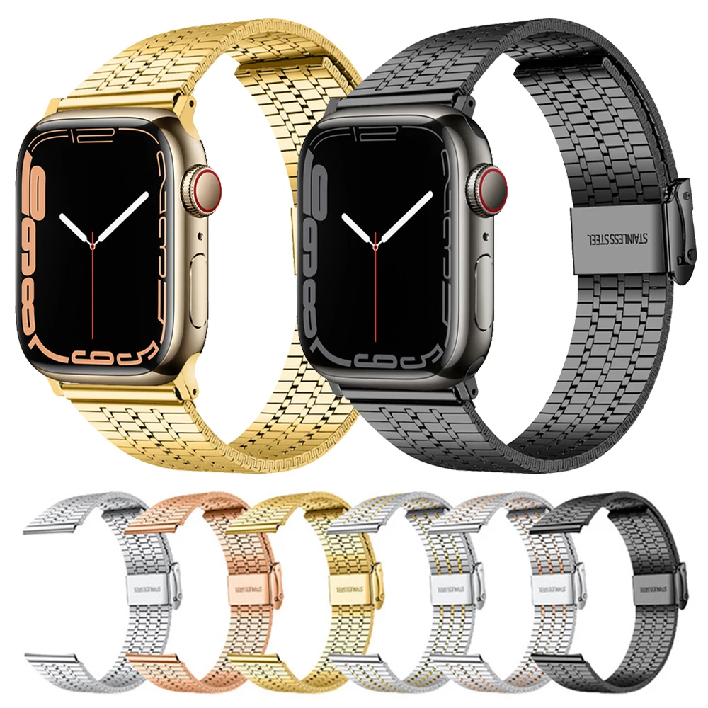 

Milanese loop Strap For Apple Watch 7 6 se Stainless Steel Band 45mm 44mm Metal Bracelet For iWatch Series 5 3 38/42mm Wristband