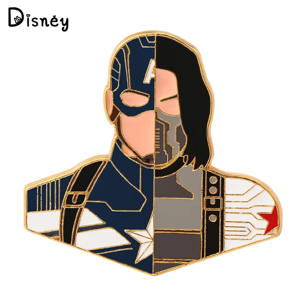 

Marvel Captain America Winter Soldier Enamel Brooch The Avengers Superhero Creative Clothing Backpack Pin Jewelry Accessories