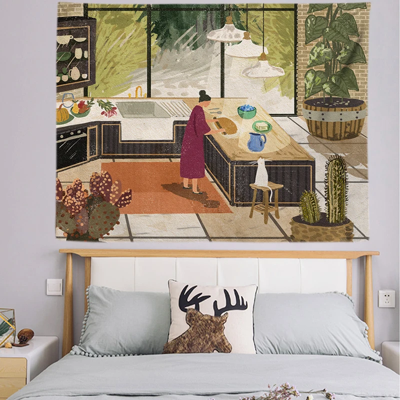 

Психоделический гобелен подвесная настенная ткань Kawaii Декор для комнаты