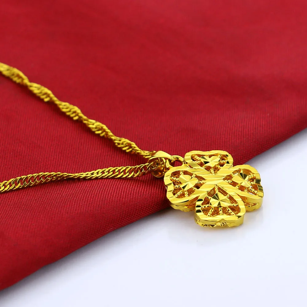 Новая мода полый кулон в виде клевера стерлинговое серебро 925 пробы золотого