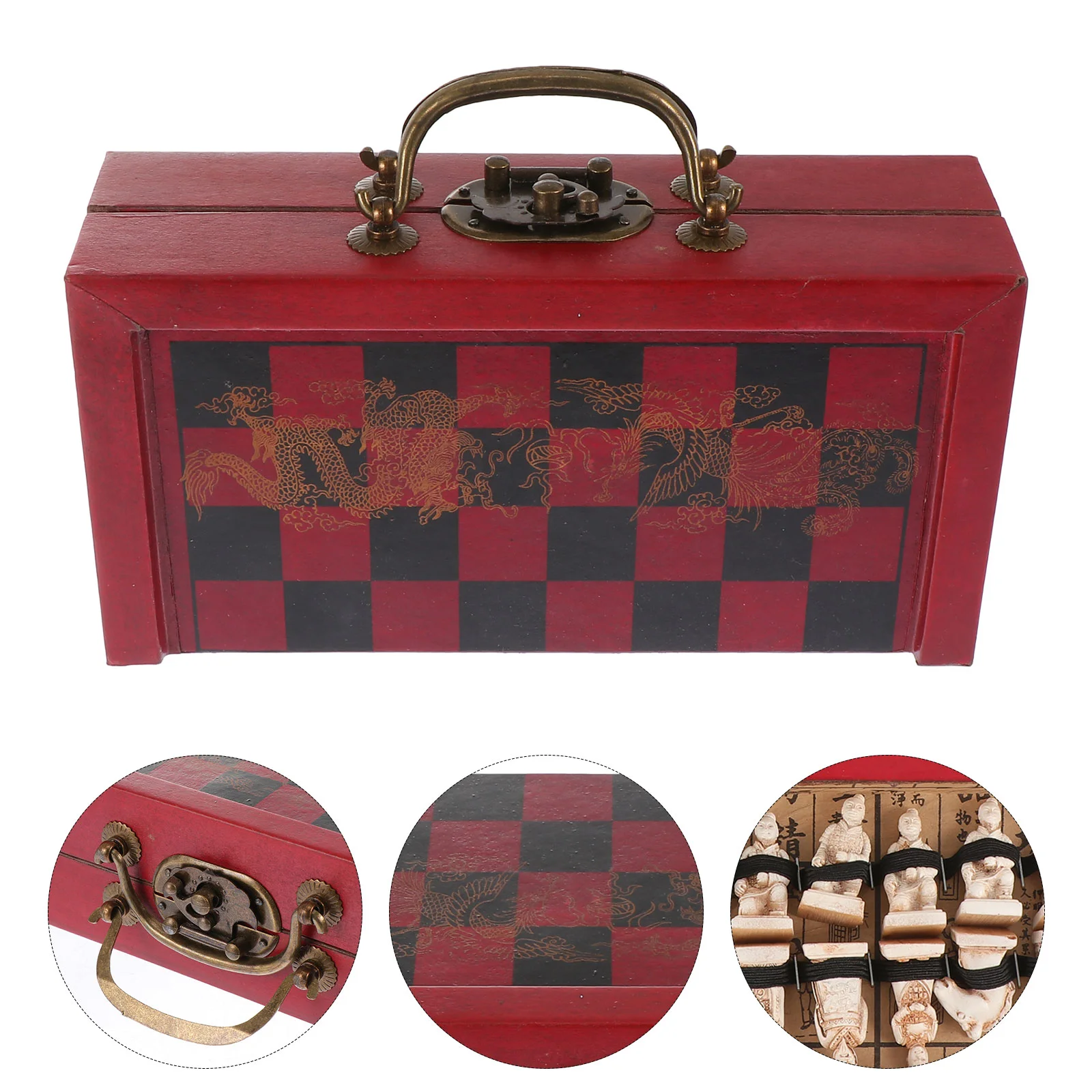 

1 Set Antique Chess Small Size Chess Movie Prop International Chess for School Adult Kids Office