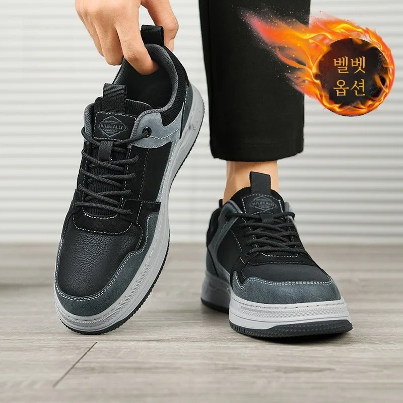 Hailan домашняя мужская обувь из натуральной кожи зимняя толстая теплая