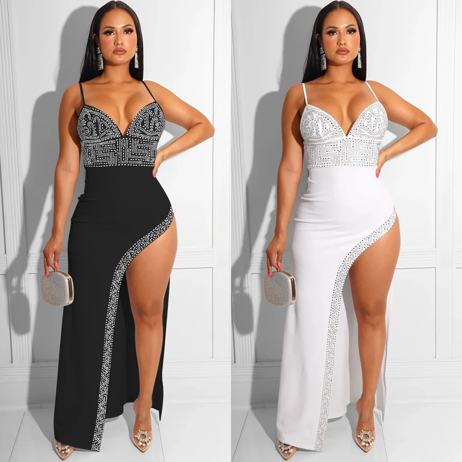 

2023 летнее женское сексуальное длинное платье с асимметричным ремешком в стиле ночного клуба