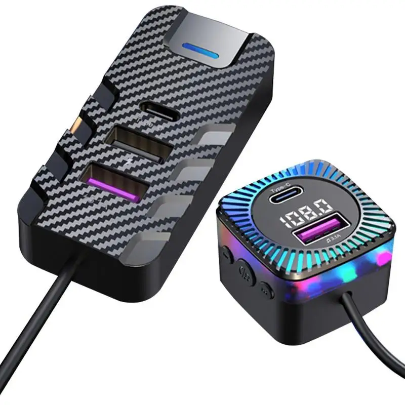 

Rear Seat Charger Portable Small Car Charge Adapter Multifunctional Car MP3 Player FM Transmitter Convenient Quick Charge