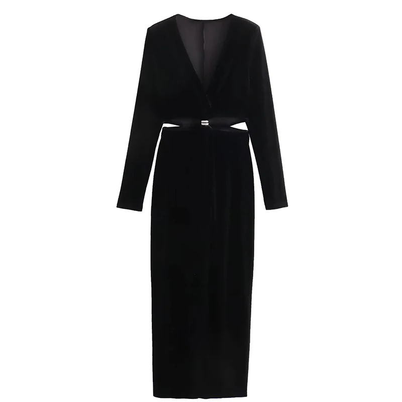 Женское облегающее платье с V-образным вырезом