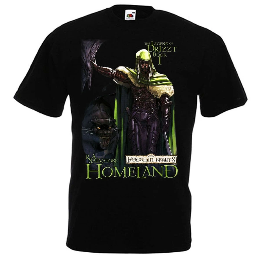 

2022 Drizzt DoUrden Forgotten Realms Salvatore T-shirt Homeland Book Sizes S-3XL Cheap Sale 100 % Cotton T Shirts for Boys