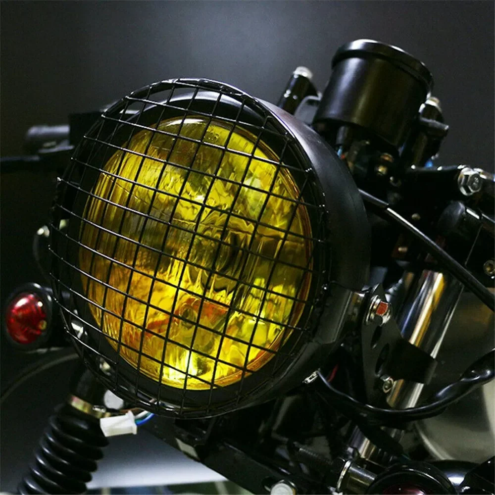 

Motorcycle Headlight Fog Light Cover Lamp Mesh Grille Cover Protector Square Motor Accessories