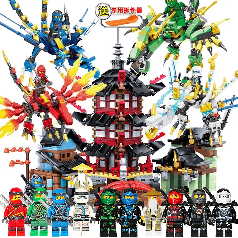 

Конструктор MOC Temple of Airjitzu ниндзя, 737 шт.