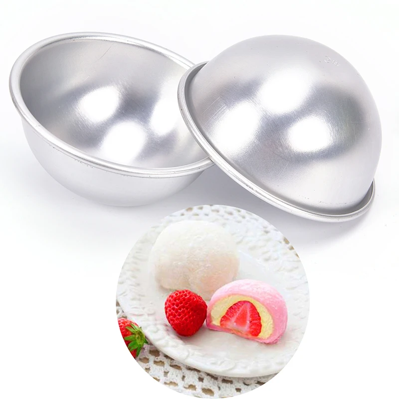 

3D Aluminum Sphere Bath Bomb Cake Pan Tin Baking Pastry Ball Mould 3D Aluminum Ball Sphere Chocolate Cake Baking Mold