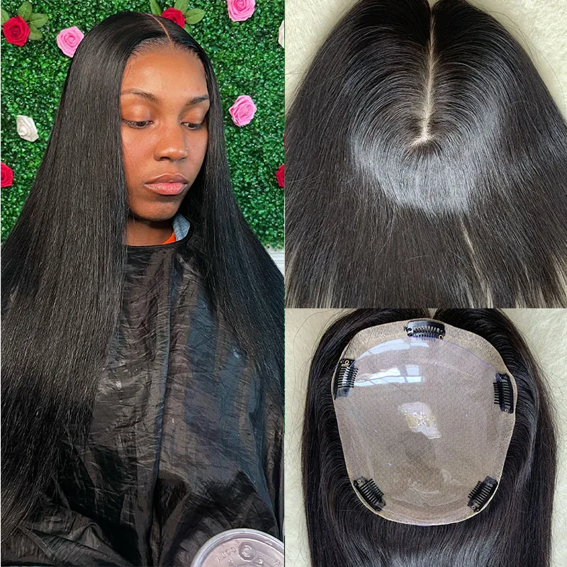 Женский парик из натуральных человеческих волос на шелковой основе