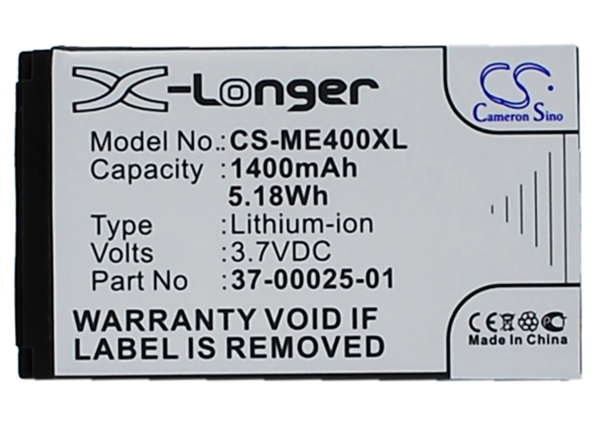 

Cameron Sino 1400mAh Battery 37-00025-001, 980771-04, 980771-05 for Magellan eXplorist 300 300R 360 400 600 700 MAX980780 980780