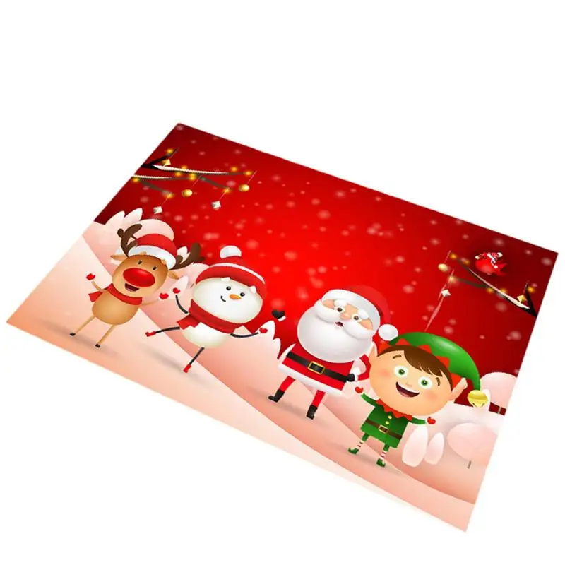 

Christmas Bath Mats Bath Mats For Bathroom Indoor Non-Slip Doormat Red Soft Carpet Decor For Home Living Room Bedroom Dorm