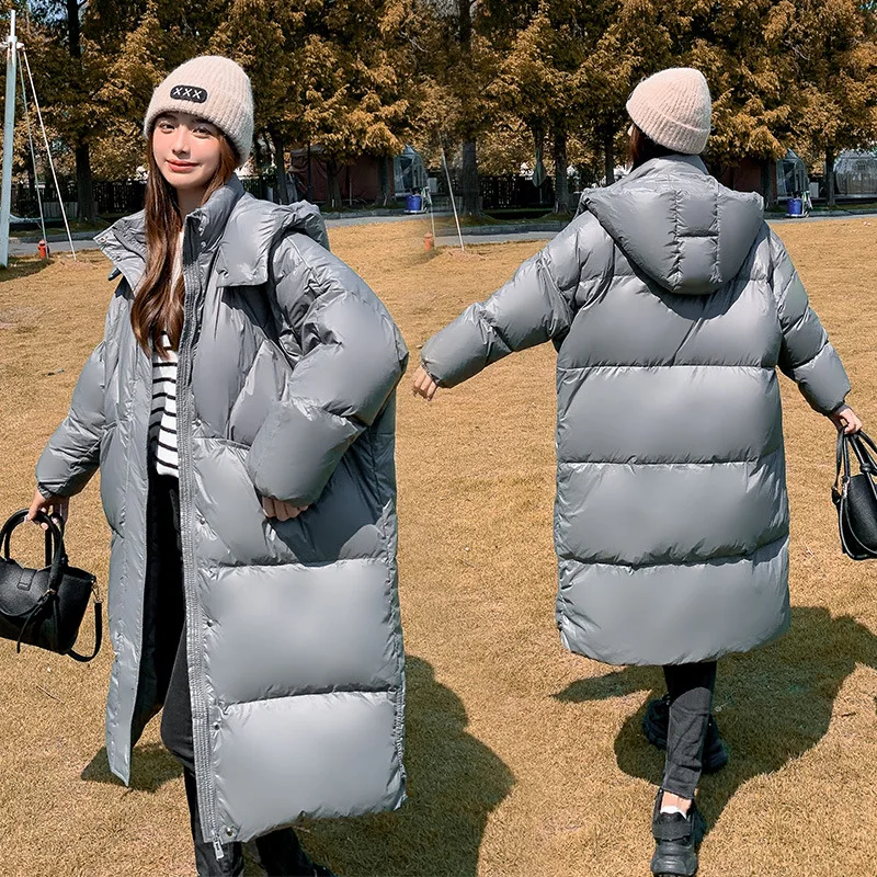 Winter Jacket Women Down Coat Long Jackets Large 90% White Duck Loose Quilt Model Bright Black Warm Hooded Coats Thicken Topcoat enlarge