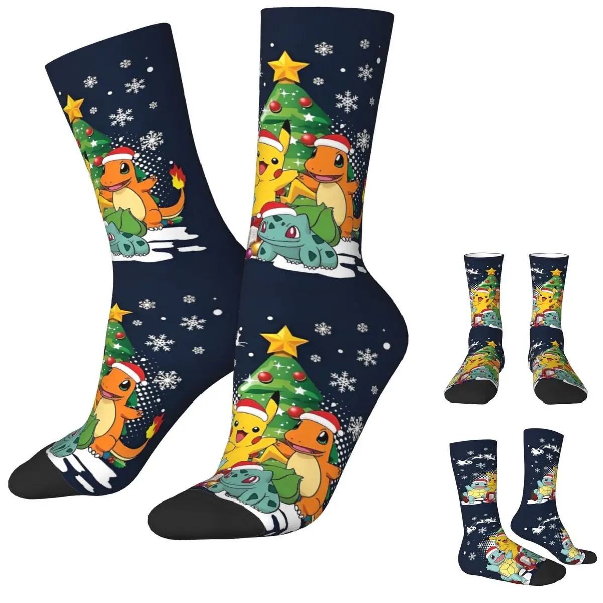 Носки с изображением Пикачу зимние чулки героями мультфильмов элегантные