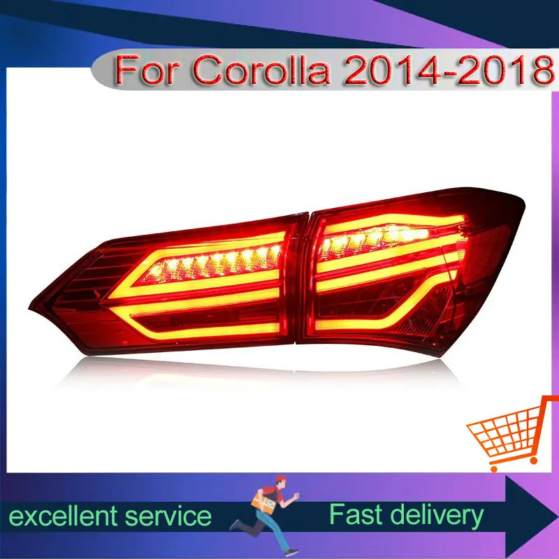 Стайлинг автомобиля Toyota 2014-2017 Corolla обновленный задний фонарь DRL светодиодный