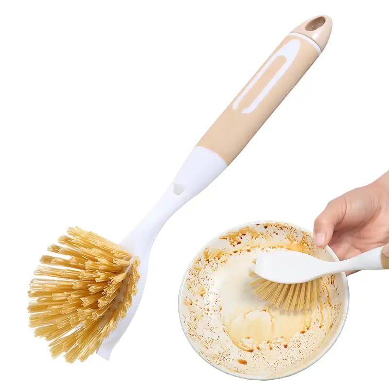 

Pot Brush With Handle Household Multi-functional Dishwashing Brush Ergonomic Stove Deep Cleaning Scrubber For Homes Restaurant