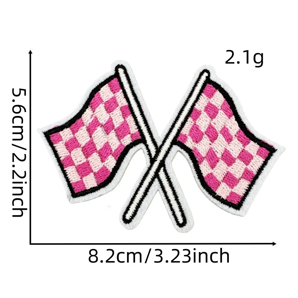Железные нашивки с принтом черно-белая клетчатая ткань украшение цветной