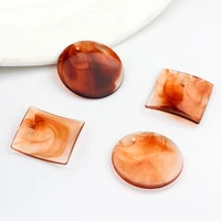 acrylic beads round square geometric shapes charms 10pcslot for diy fashion earrings jewelry making accessories