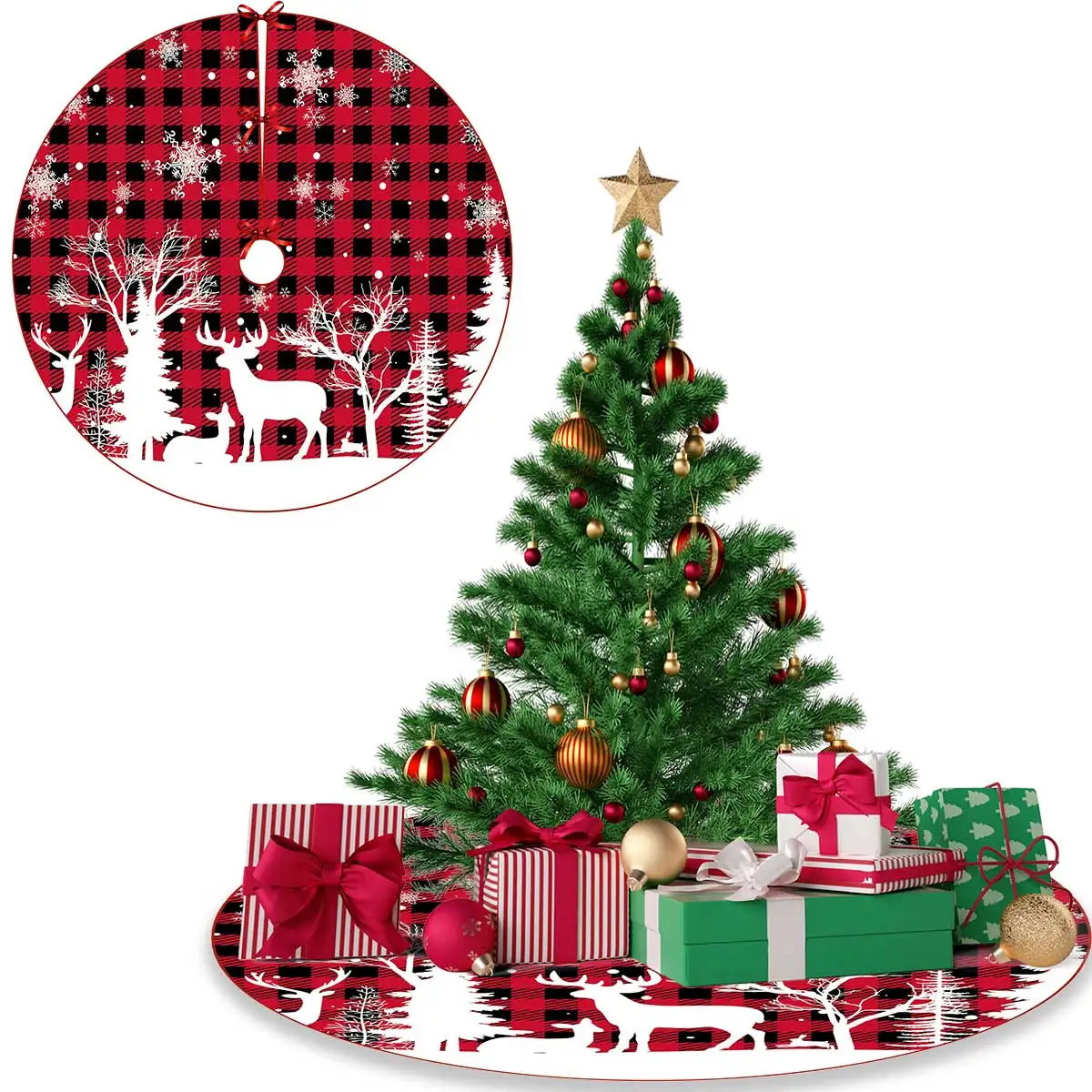 Юбка для рождественской елки 1 шт. 36/48/60 дюйма юбки Искусственная елка.