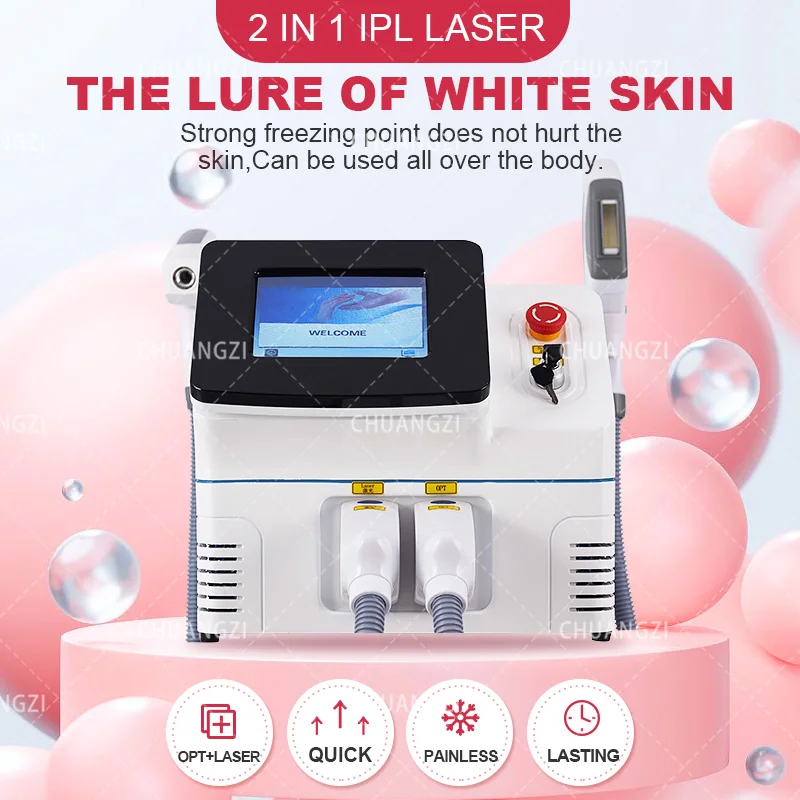 

2023 NEW 2 in 1 Ipl OPT Hair Removal Laser Tattoo removal Machine ND YAG Laser remove tattoo machine Ipl Remove Hair