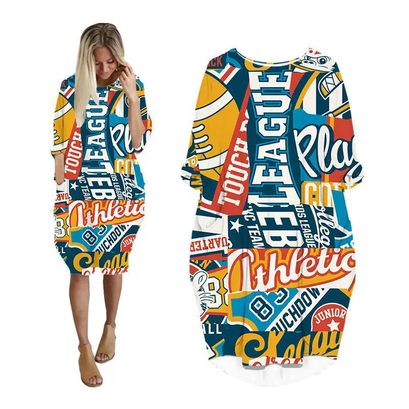 

Женское платье с длинным рукавом и рукавом «летучая мышь»