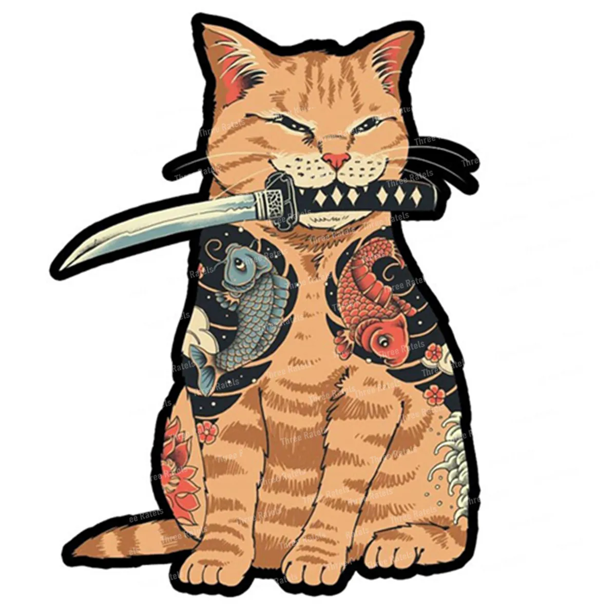 

Автомобильные наклейки K563 # Neko Kitty, Япония, самурайский Кот, модные наклейки, наклейки на окна, фургон, стены, домашний декор, автомобильные аксессуары