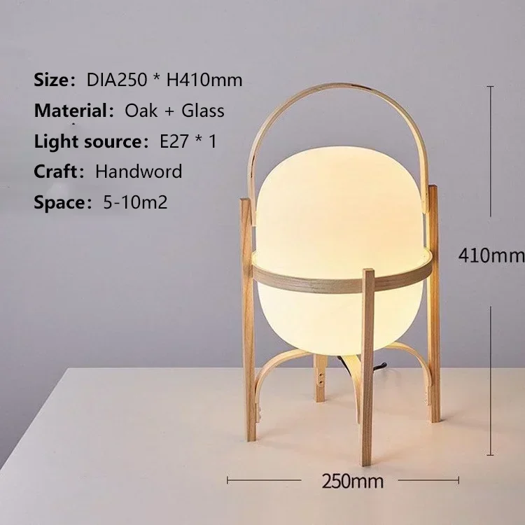 Скандинавский дизайнер Дзен Деревянные светодиодные настольные лампы стеклянный кабинет Прикроватная тумбочка Свет Гостиная Столовая Домашний декор Светильники