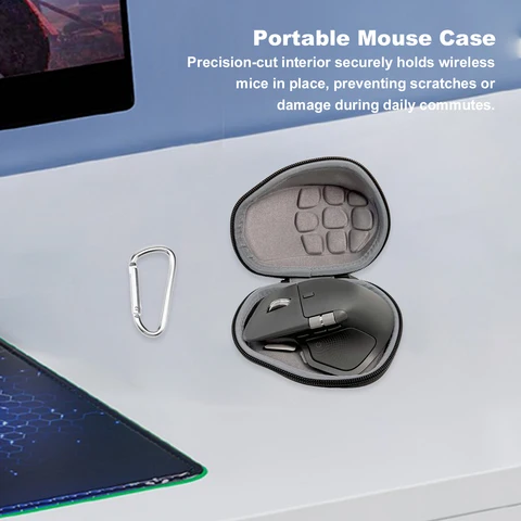 Жесткий дорожный чехол для мыши для беспроводной мыши Logitech MX Master 4/3/3S Жесткий дорожный чехол с карабином