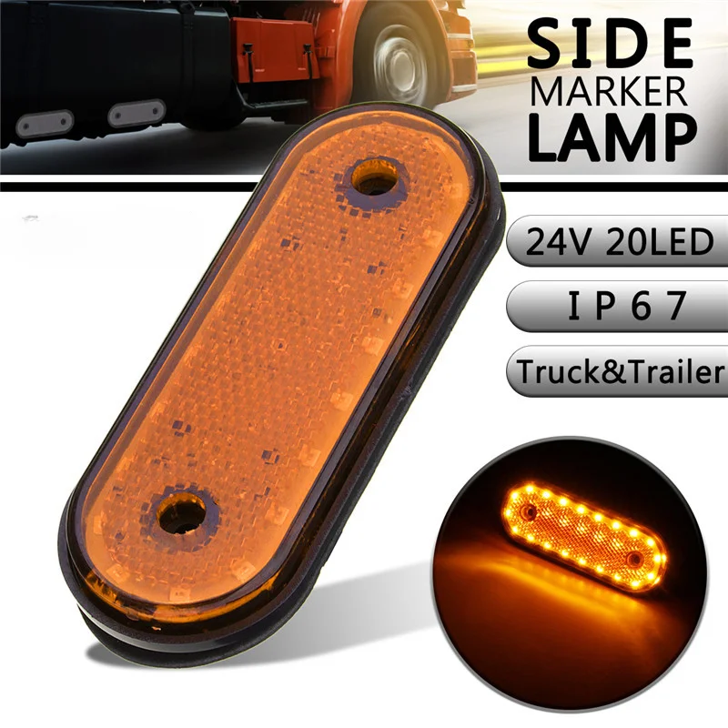 

12V 24V Led Side Marker Light with Bracket Truck Clearance Lamp Tail Light Trailer Tractor Lorry Warning Parking Lamp