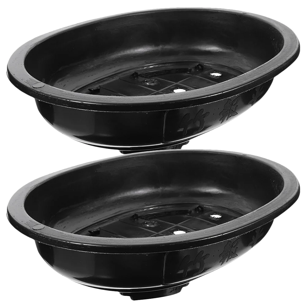 

2 Pcs Flowerpot Bonsai Household Pots Indoor Plants Reusable Training Oval Planter Office