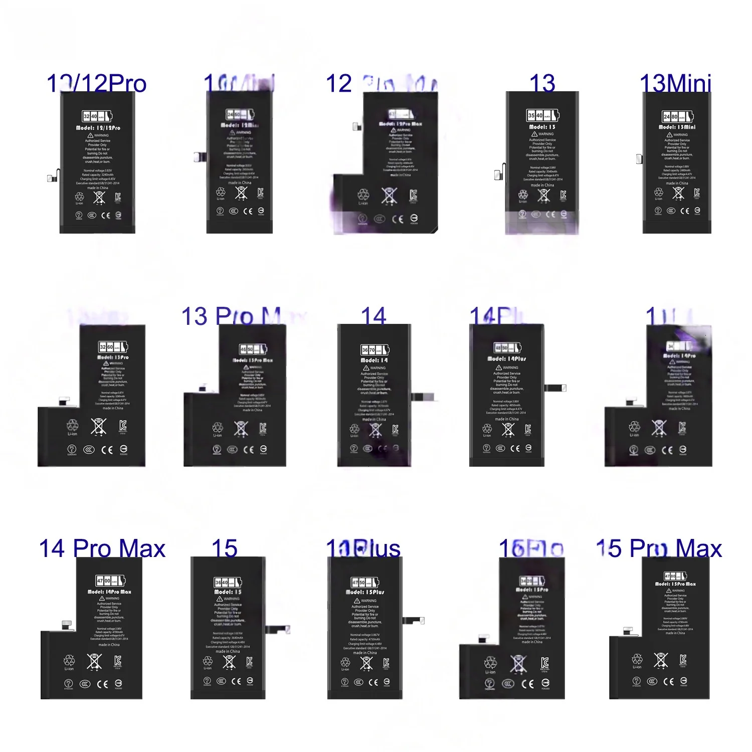 Фото Аккумулятор для Apple 13 Pro 3260 мАч с функцией диагностики, для моделей A2638, A2483, A2636, A2639, A2640, литиевый, перезаряжаемый №3