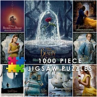 anime cartoon 1000 piece jigsaw puzzles disney movie beauty and the beast diy puzzle paper decompress educational toys kids gift