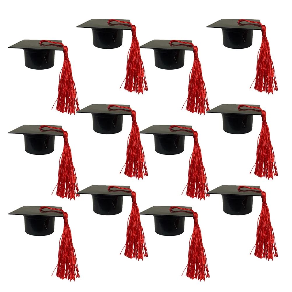 12 Pcs Graduation Candy Box Mini Gift Boxes Graduation Favors 2022 Guests Pet Hat Boxes Tassel Caps Box Graduation Card Box
