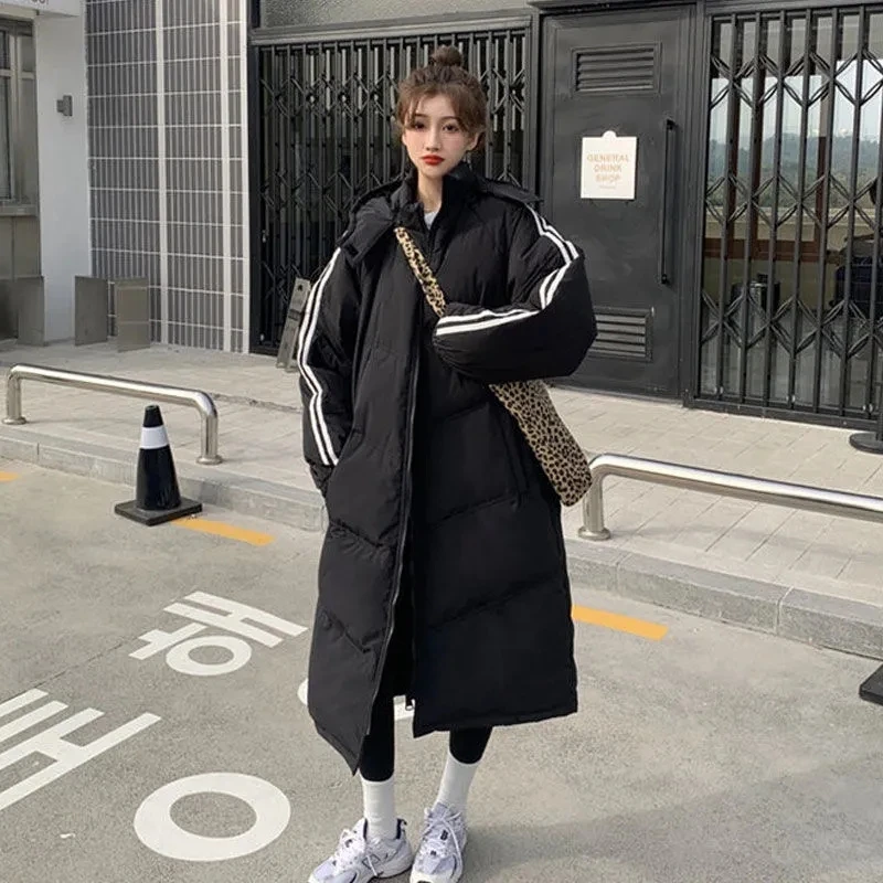 

Новинка 2023, женская зимняя куртка с хлопковой подкладкой, женские длинные парки, пальто, корейское свободное хлопковое пальто с капюшоном, теплое утепленное пальто