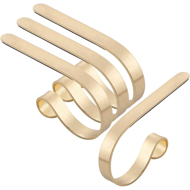 

Set Of 4 Christmas Stocking Mantle Hooks Holder Mantle Fireplace Topper Metal Hanger For Stockings Home Decor Stand