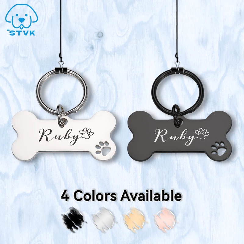 

Anti-lost Tag For Dog Customizable Pet ID Tag Engraved Pets ID Name Collar Tags Personalized Puppy Bone Pendant Pet Accessories