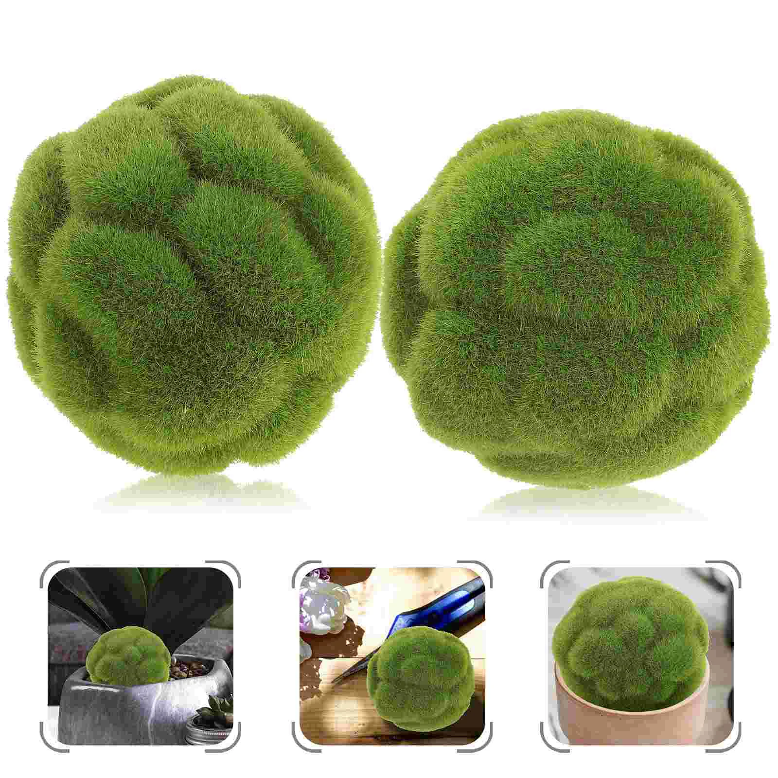 2 Pcs Topiary Balls Planter Filler Artificial Plants Green Vase Decor Bowl Decorative Home Spheres