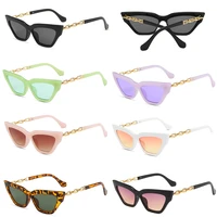 ins cat eye sunglasses hip hop mens and womens sunglasses punk style glasses fashion metal chain sun glasses retro design