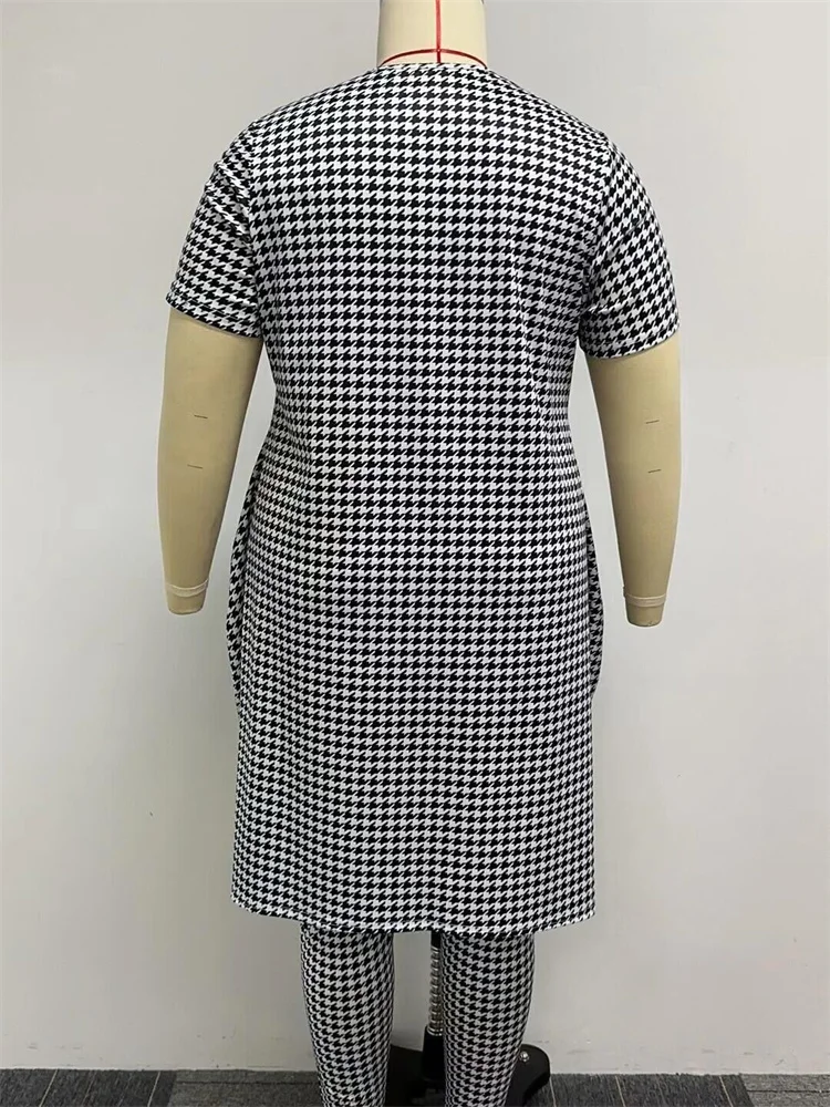 Plus Size Two Piece Summer Outfits Women Clothing Long Top Leggings Matching Sets Wholesale Dropshippi 3xl 4xl 5xl 6xl