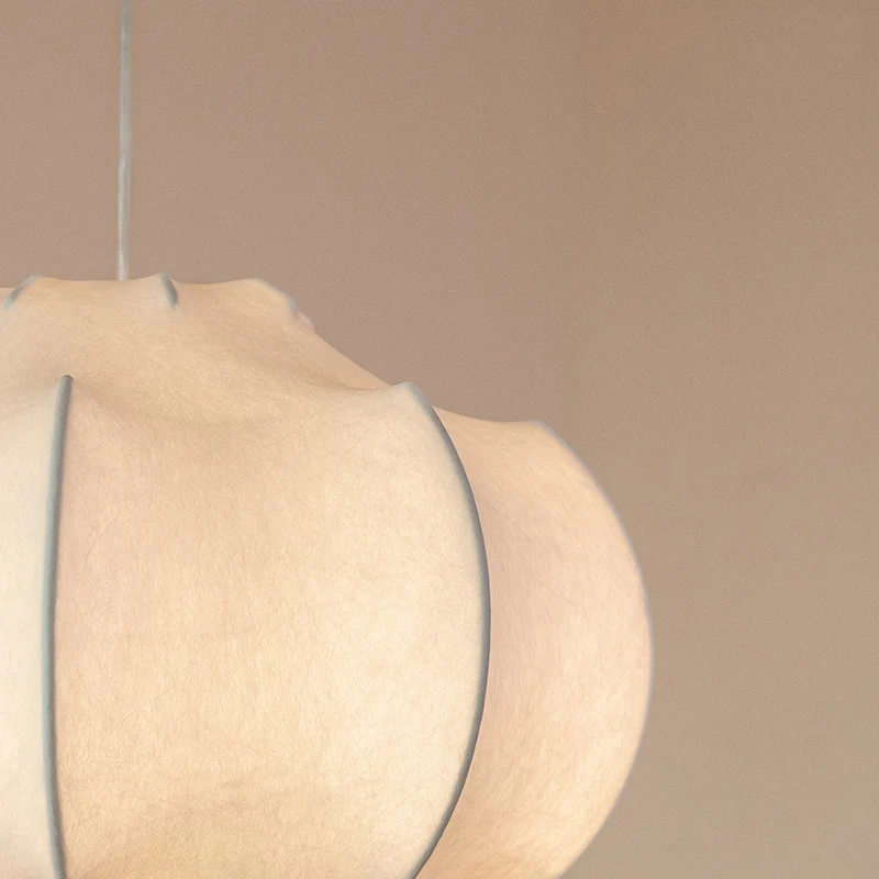 Шелковый подвесной светильник в японском стиле ваби-саби гостиная спальня