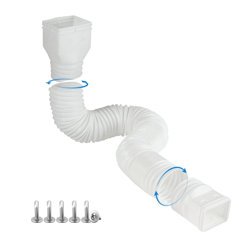 

1Pcs Flexible White Downspout Extender Diverter Extendable Downspout Extender From 21 To 60 In